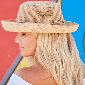 Vintage Scala Women's Natural Raffia Straw Hat LIKE NEW One Size Beach Spring